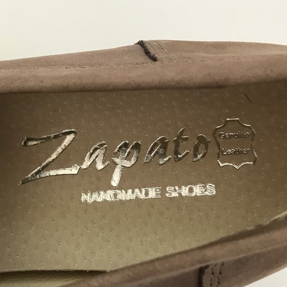 ZAPATO Leather Pump Loafer Slip On Heeled Loafer Tan Heels Womens Size 9.5 EU40 - Picture 16 of 16